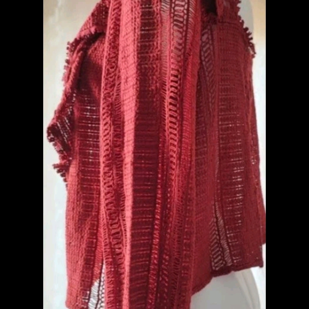 Sezane Red Crochet Ruffle Top - Picture 3 of 9
